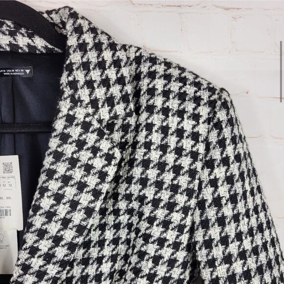 NWT Zara Tweed Structured Blazer Mini Dress Houndstooth Size M S - Picture 3 of 7